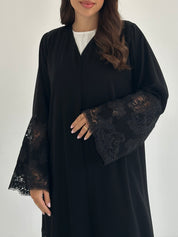 C 2400 Black Crystal Lace Abaya