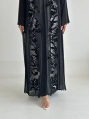 C 2403 Black Crystal Lace Abaya