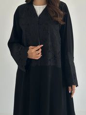 C 2405 Black Crystal Lace Abaya