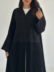 C 2405 Black Crystal Lace Abaya
