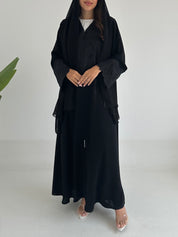 C 2405 Black Crystal Lace Abaya
