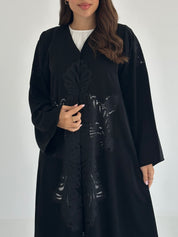 C 2407 Black Crystal Lace Abaya