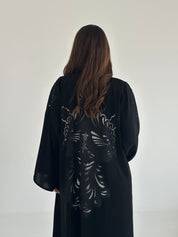 C 2407 Black Crystal Lace Abaya