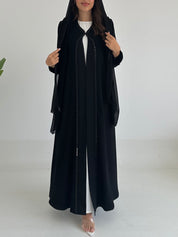 C 2408 Black Floral Sequins Abaya