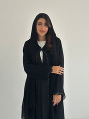 C 2408 Black Floral Sequins Abaya
