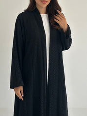 C 2409 Black Dantel Abaya
