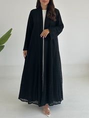 C 2409 Black Dantel Abaya