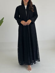 C 2411 Black Dantel Abaya