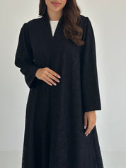 C 2411 Black Dantel Abaya