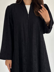 C 2411 Black Dantel Abaya