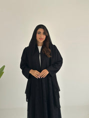 C 2411 Black Dantel Abaya