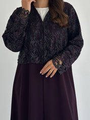 C 2419 Midnight Purple Dantel Abaya