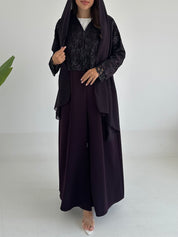 C 2419 Midnight Purple Dantel Abaya