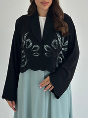 C 2420 Teal Dantel Abaya
