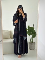 C 2423 Brown Deer Printed Abaya