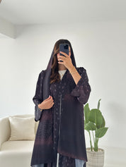 C 2423 Brown Deer Printed Abaya