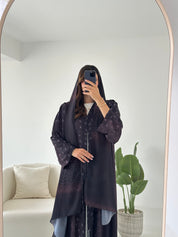 C 2423 Brown Deer Printed Abaya