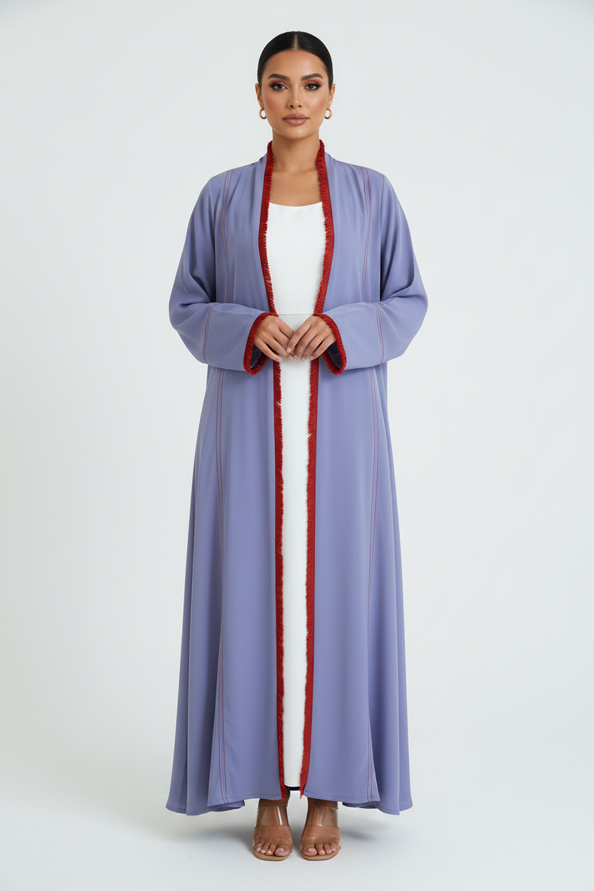 C 2438 Lavender Tassels Abaya