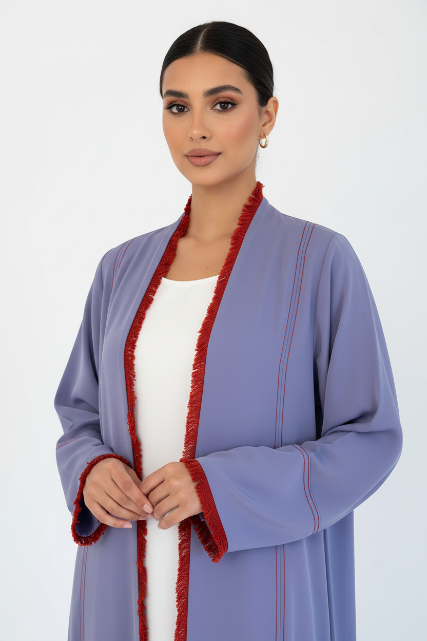 C 2438 Lavender Tassels Abaya