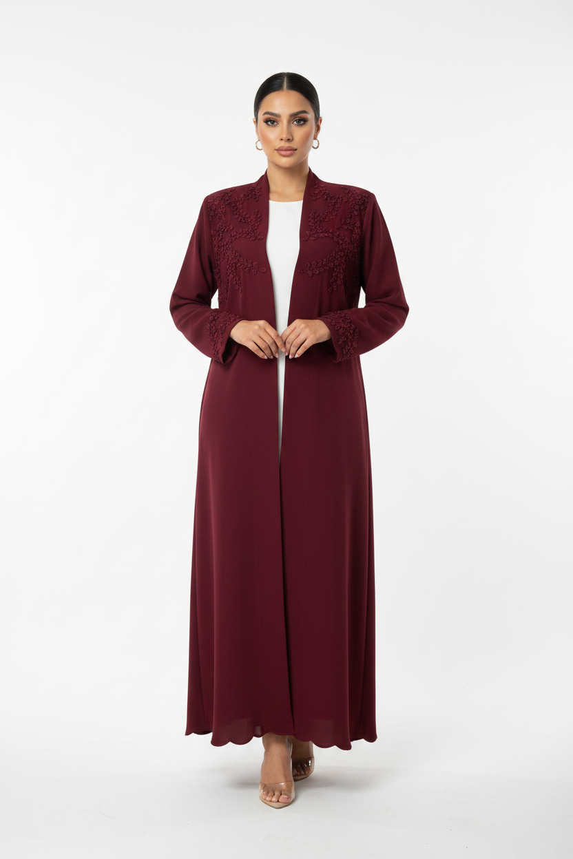C 2439 Maroon Abaya