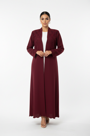 C 2439 Maroon Abaya