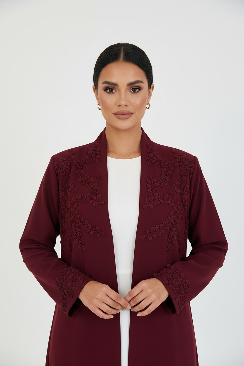 C 2439 Maroon Abaya