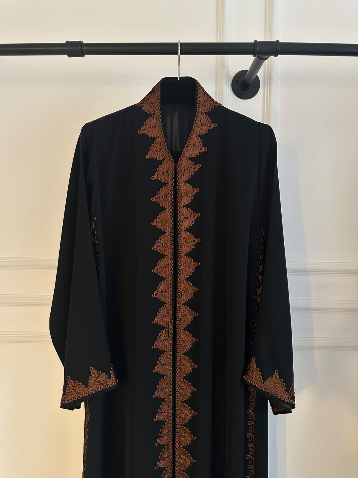 C 2440 Black Embroidered Abaya