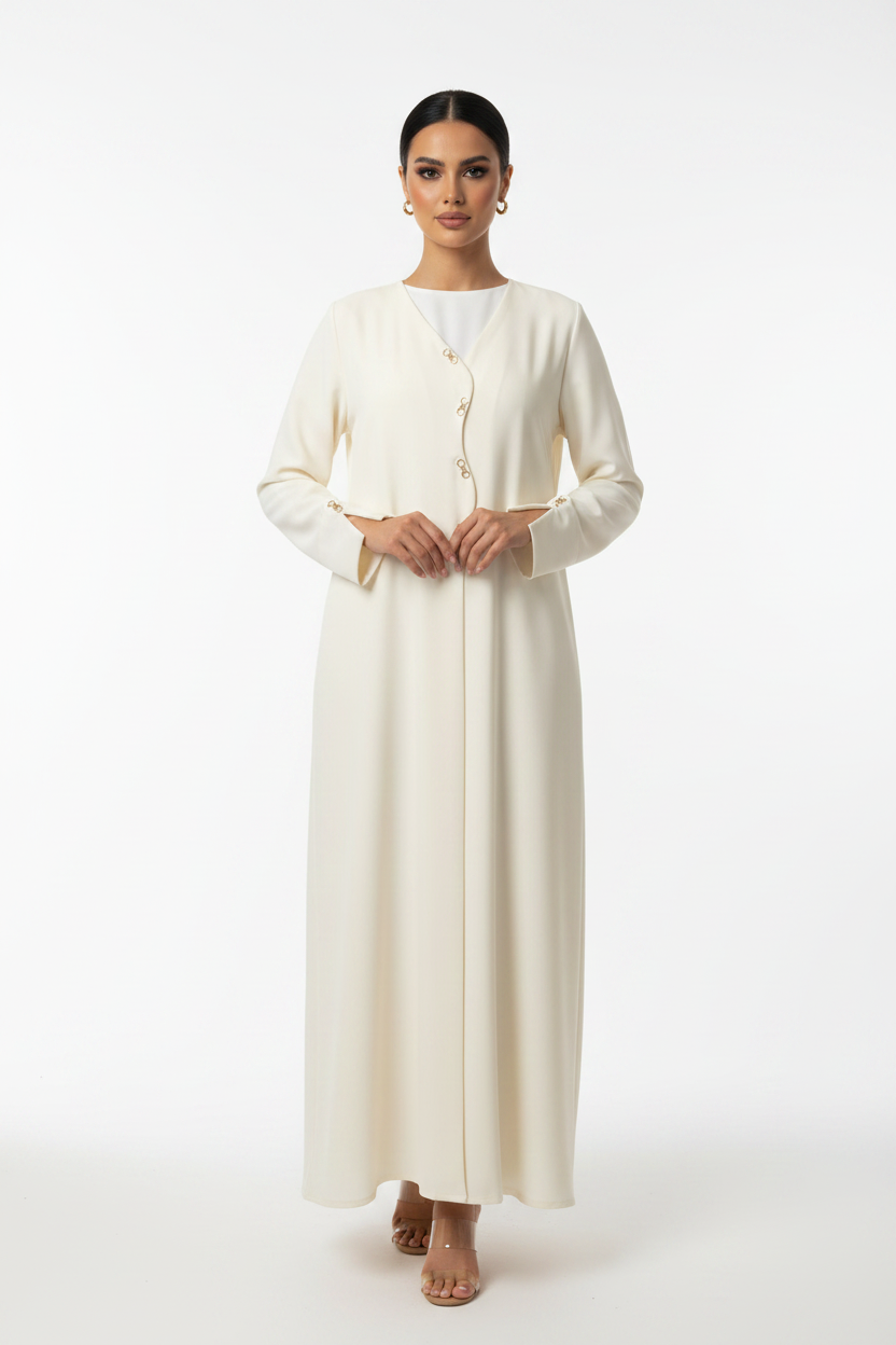 C 2442 Cream Abaya