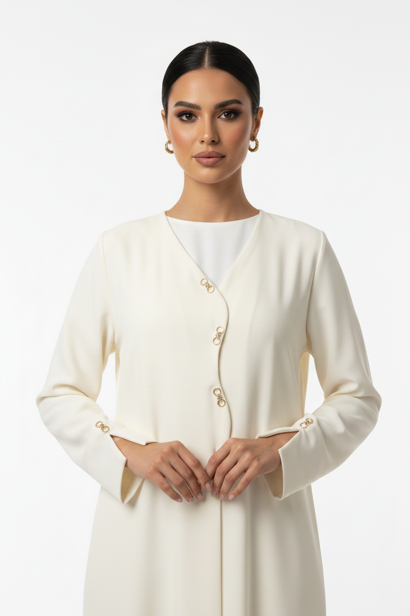 C 2442 Cream Abaya
