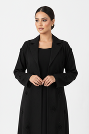 C 2447 Black Beaded Work Abaya