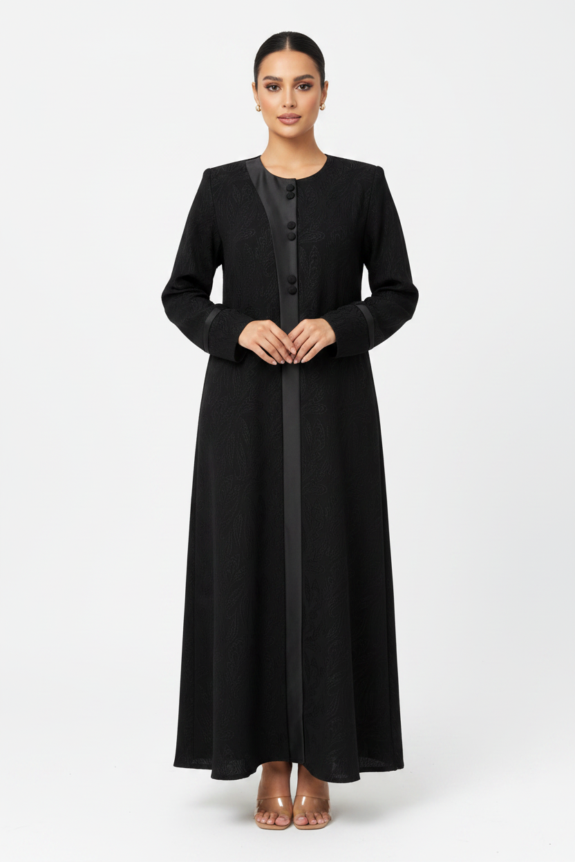 C 2448 Black Work Abaya