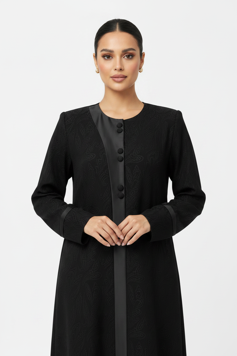 C 2448 Black Work Abaya