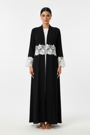 C 2452 Black Lace Abaya