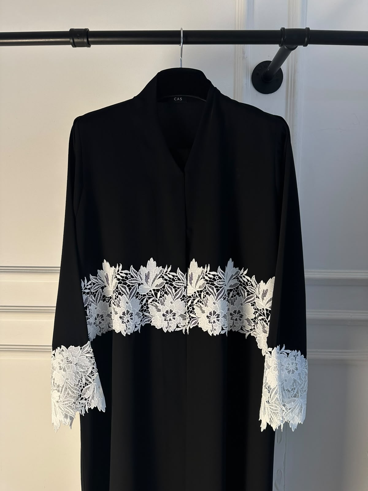 C 2452 Black Lace Abaya