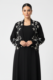 C 2456 Black Beaded Abaya