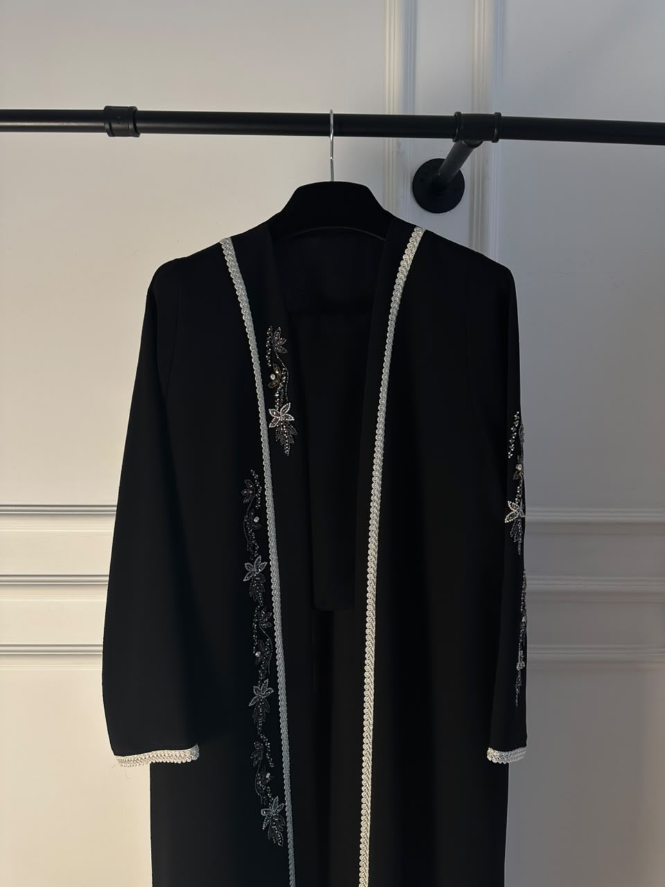 C 2458 Black Beaded Abaya