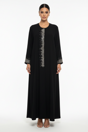 C 2459 Black Beaded Abaya