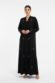 C 2460 Black Beaded Abaya