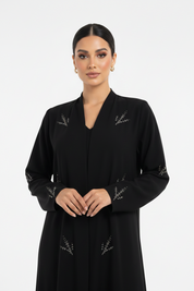 C 2460 Black Beaded Abaya