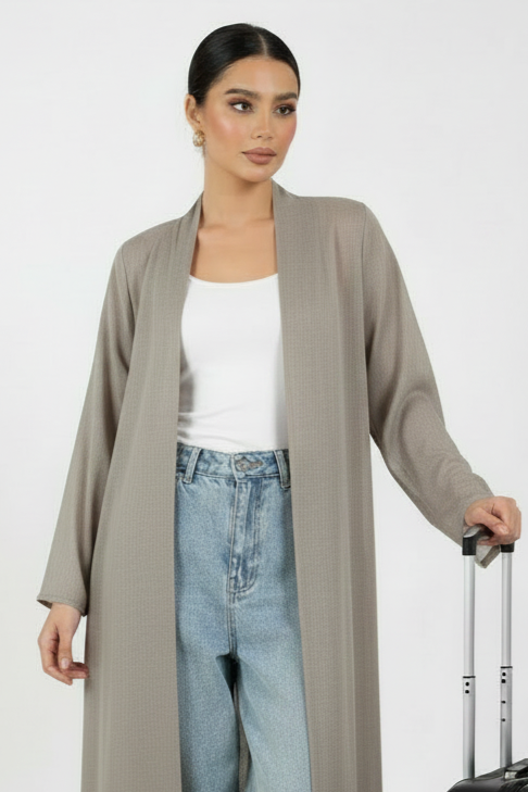 C 2466-02 Dusty Beige Travel Abaya
