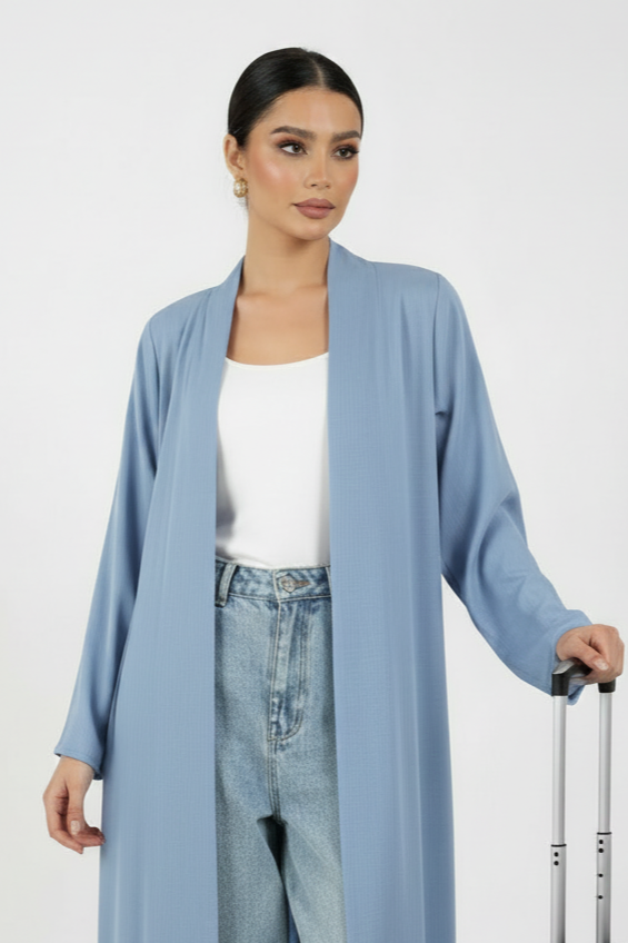 C 2466-03 Sky Blue Travel Abaya