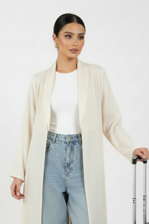 C 2466-04 Cream Travel Abaya