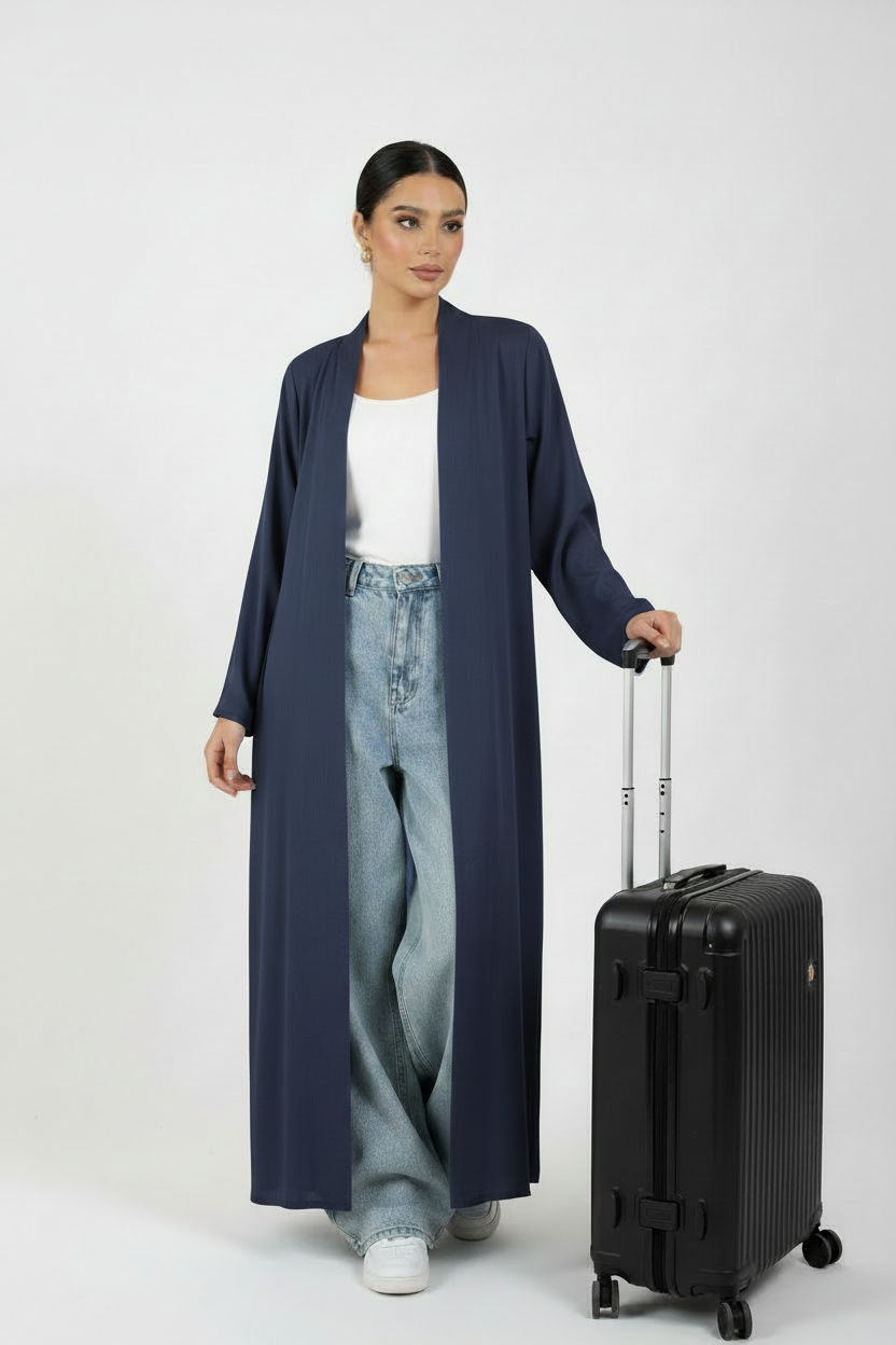 C 2466-06 Navy Blue Travel Abaya