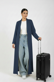 C 2466-07 Dark Steel Blue Travel Abaya