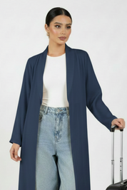 C 2466-07 Dark Steel Blue Travel Abaya