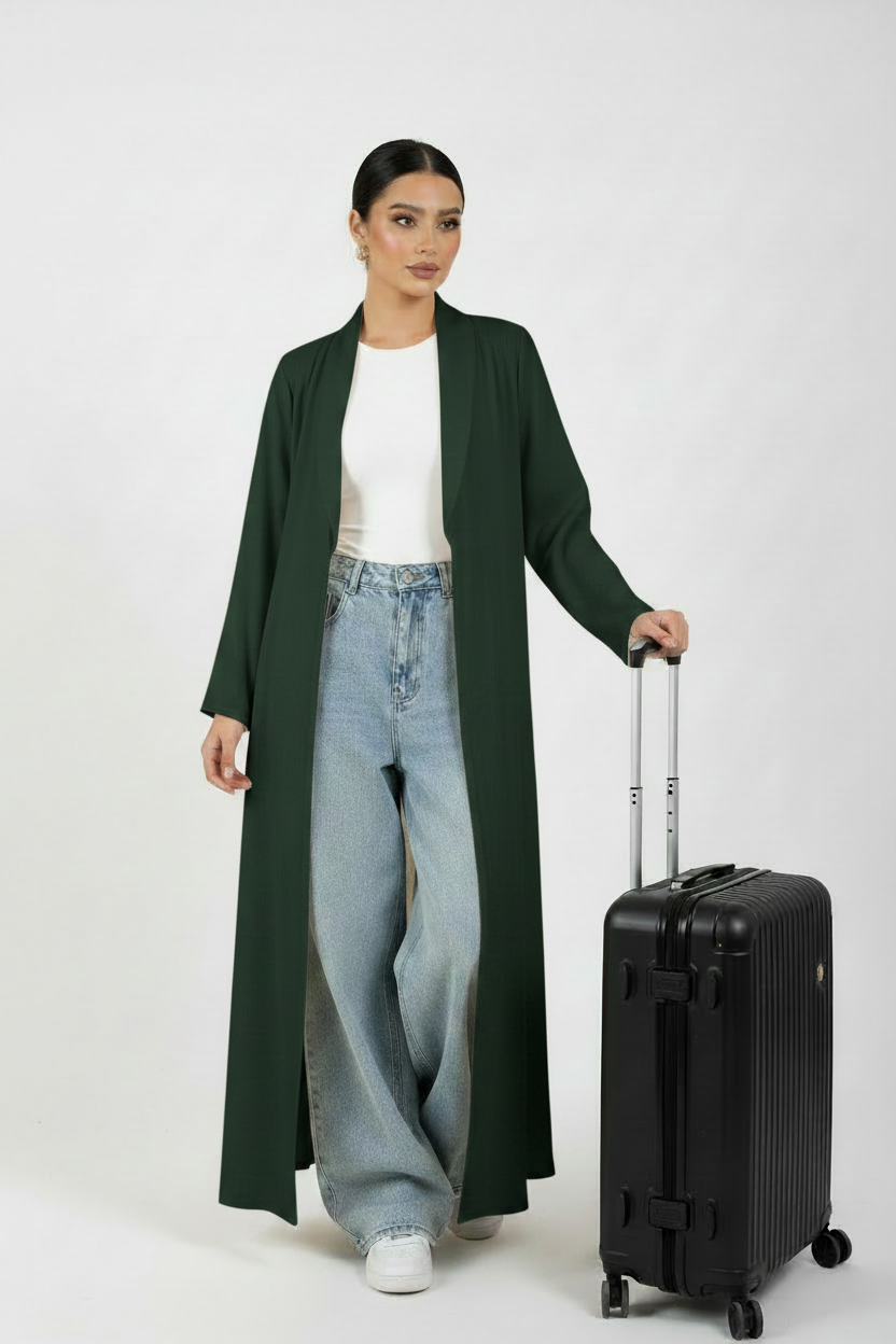 C 2466-08 Forest Green Travel Abaya