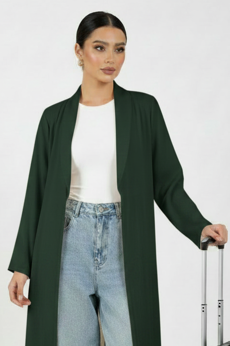 C 2466-08 Forest Green Travel Abaya