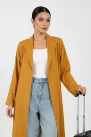 C 2466-09 Mustard Yellow Travel Abaya