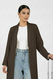 C 2466-11 Chocolate Brown Travel Abaya