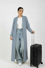 C 2466-12 Dusty Blue Travel Abaya